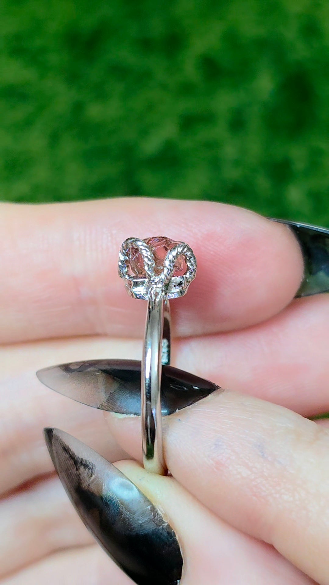 Pink Tourmaline Raw Stone Ring