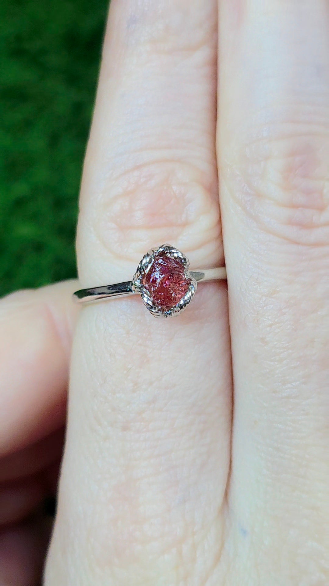 Pink Tourmaline Raw Stone Ring
