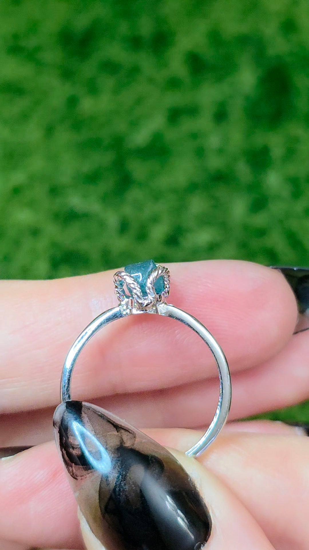 Blue Tourmaline Raw Stone Ring