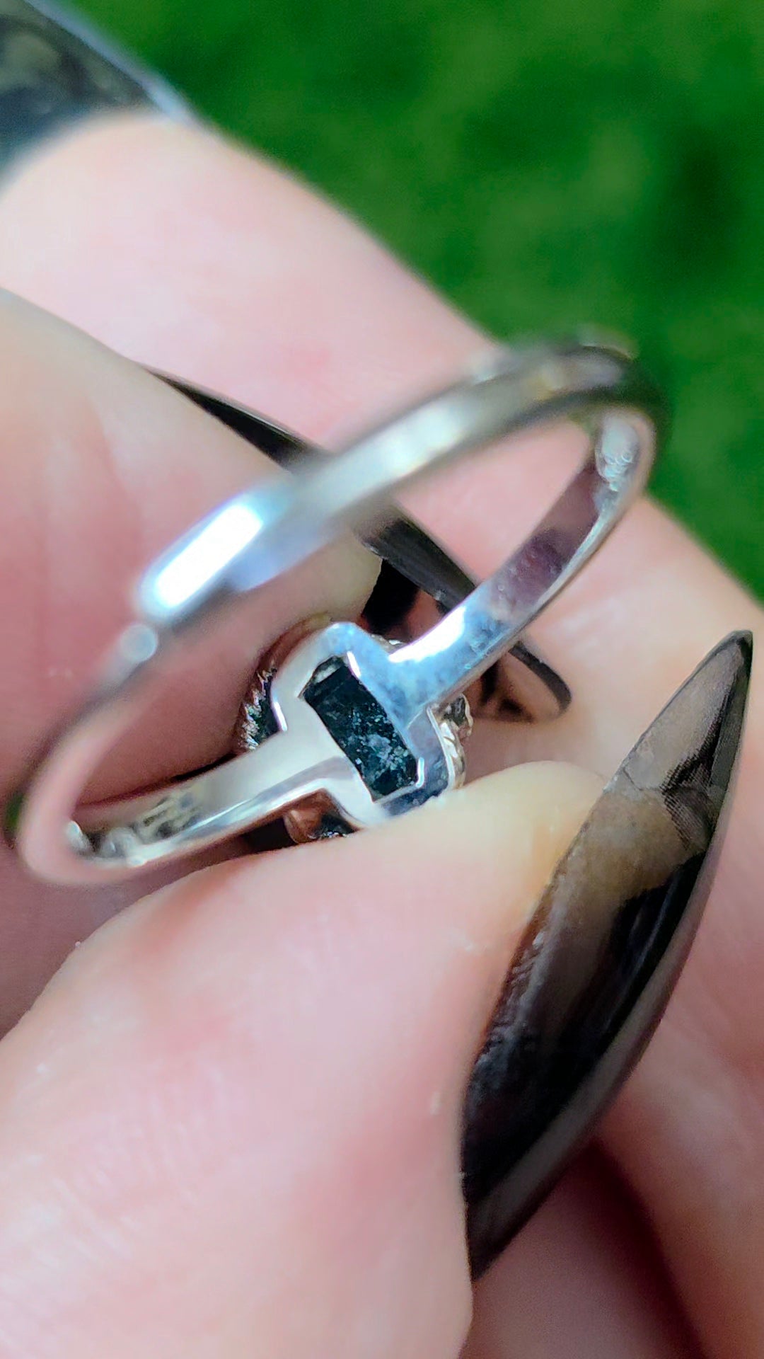 Blue Tourmaline Raw Stone Ring