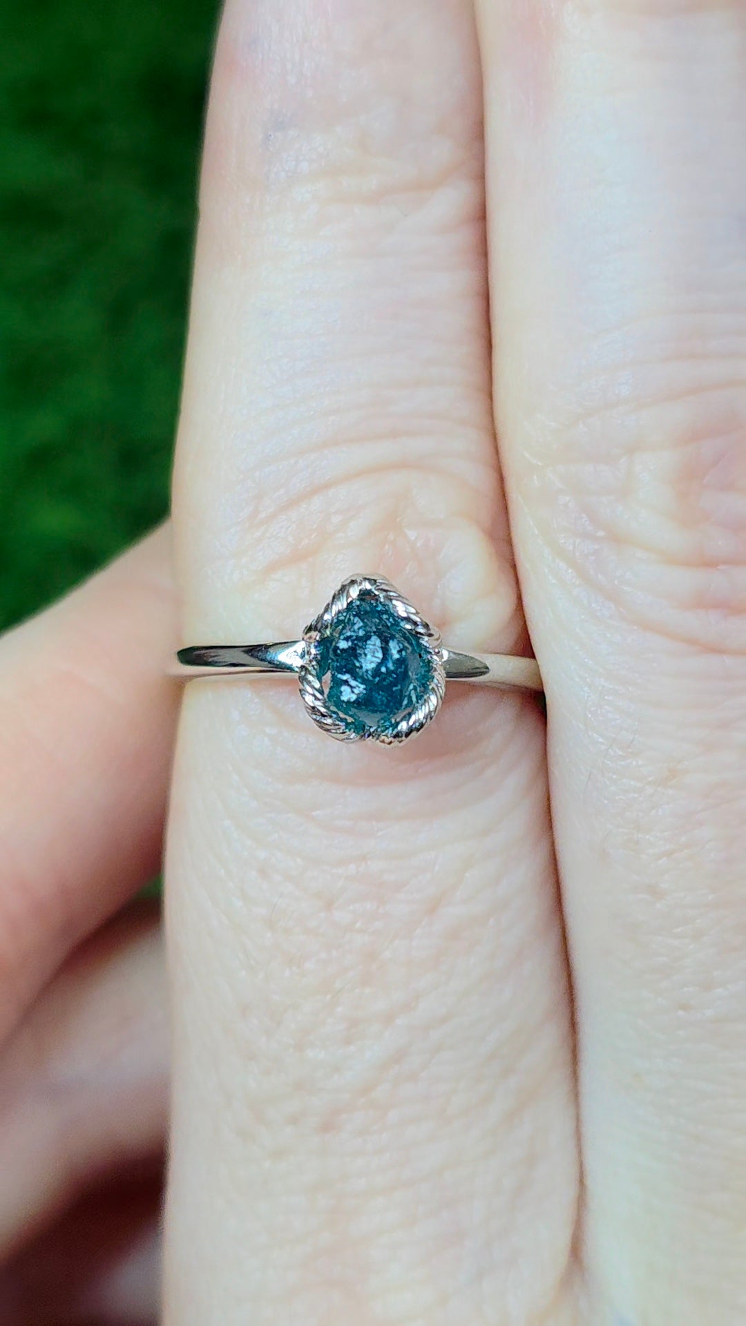 Blue Tourmaline Raw Stone Ring