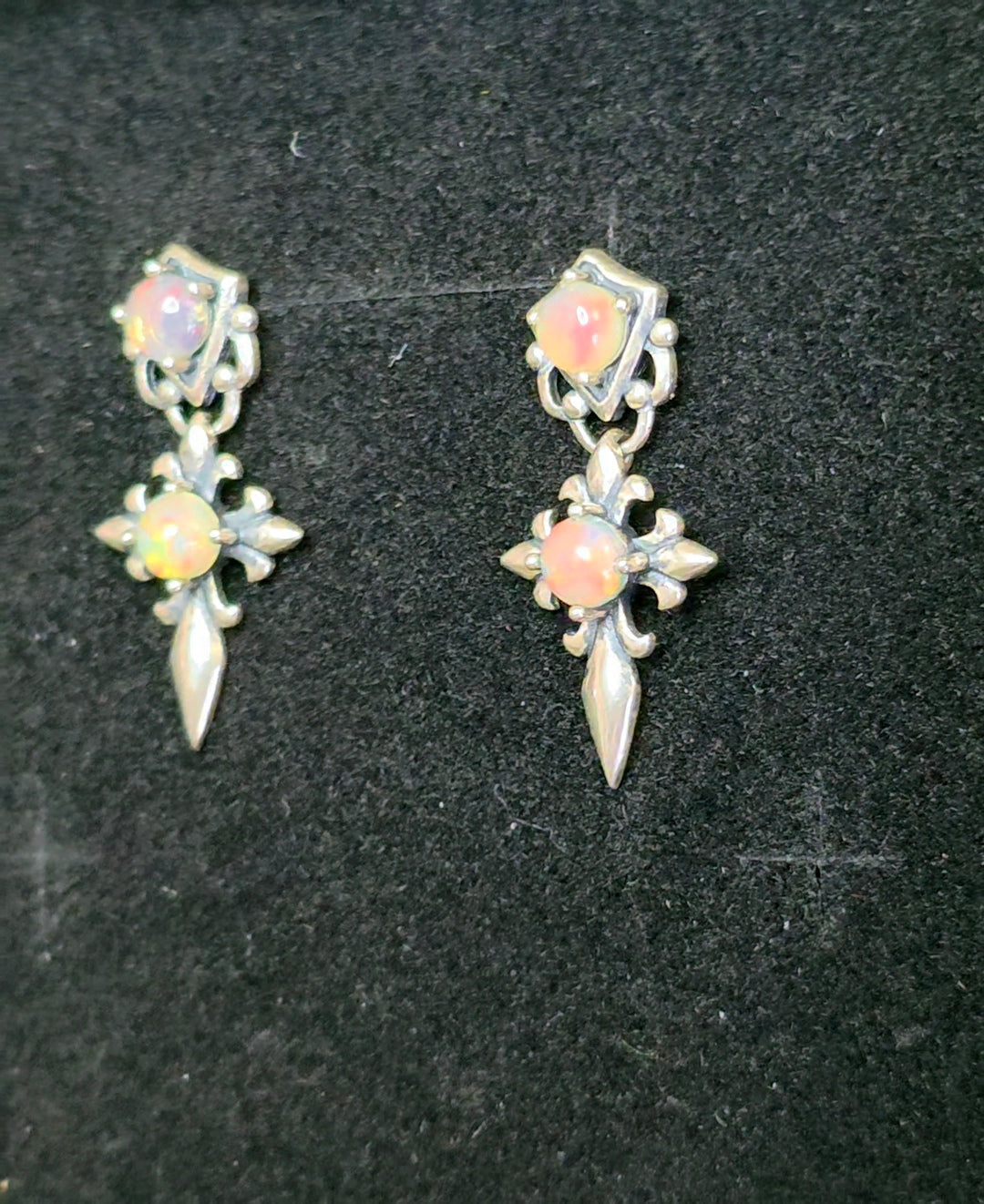 Opal Gothic Stud Earrings