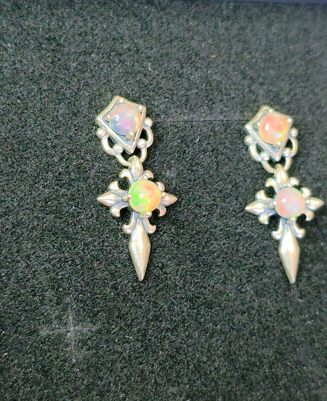 Opal Gothic Stud Earrings