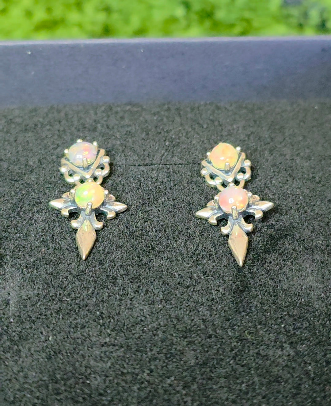 Opal Gothic Stud Earrings