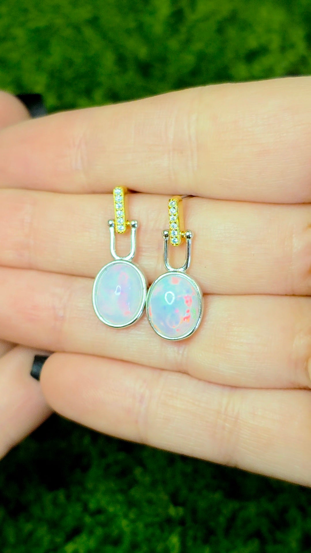 White Opal Earrings