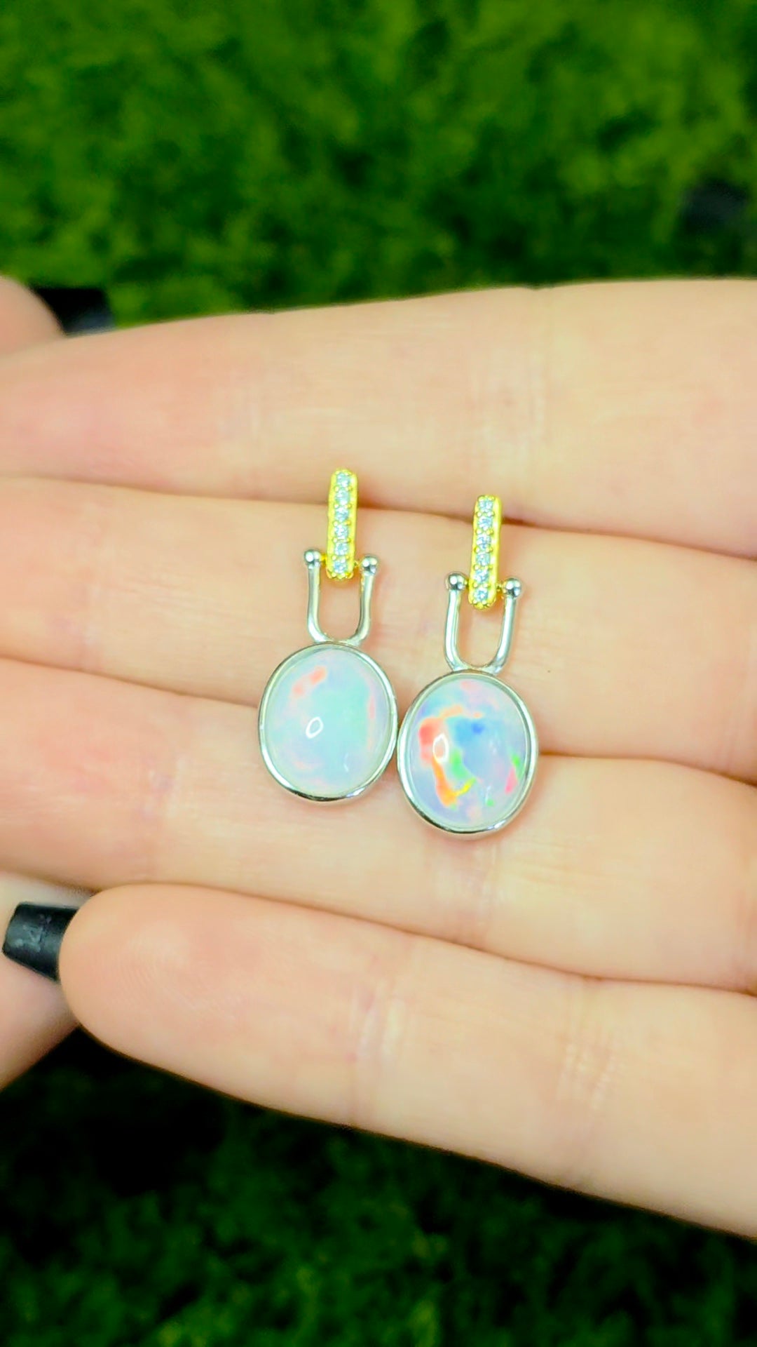 White Opal Earrings