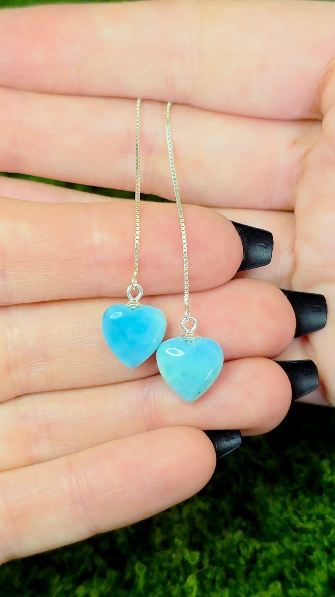 Larimar Heart Earrings A