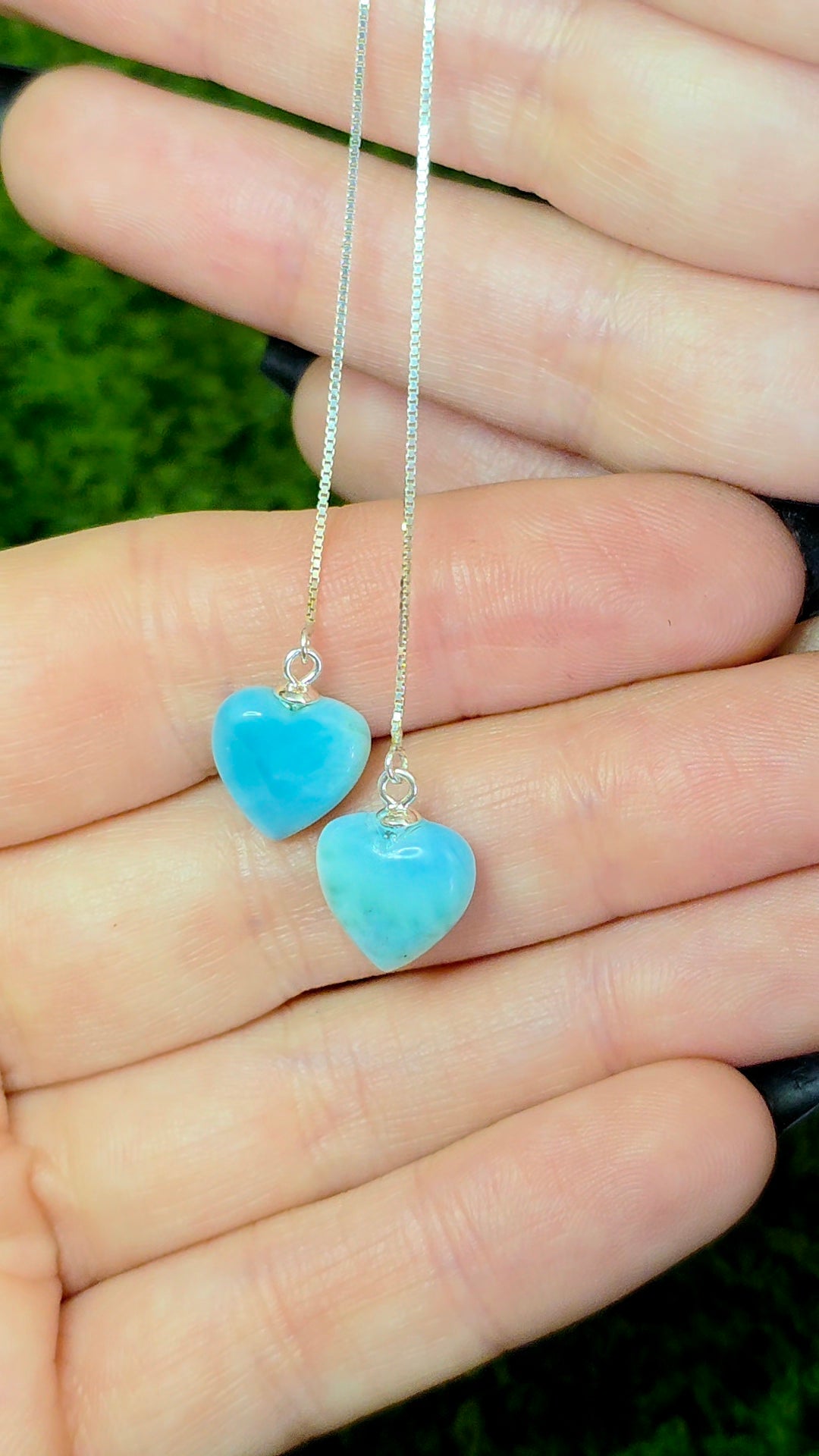 Larimar Heart Earrings A