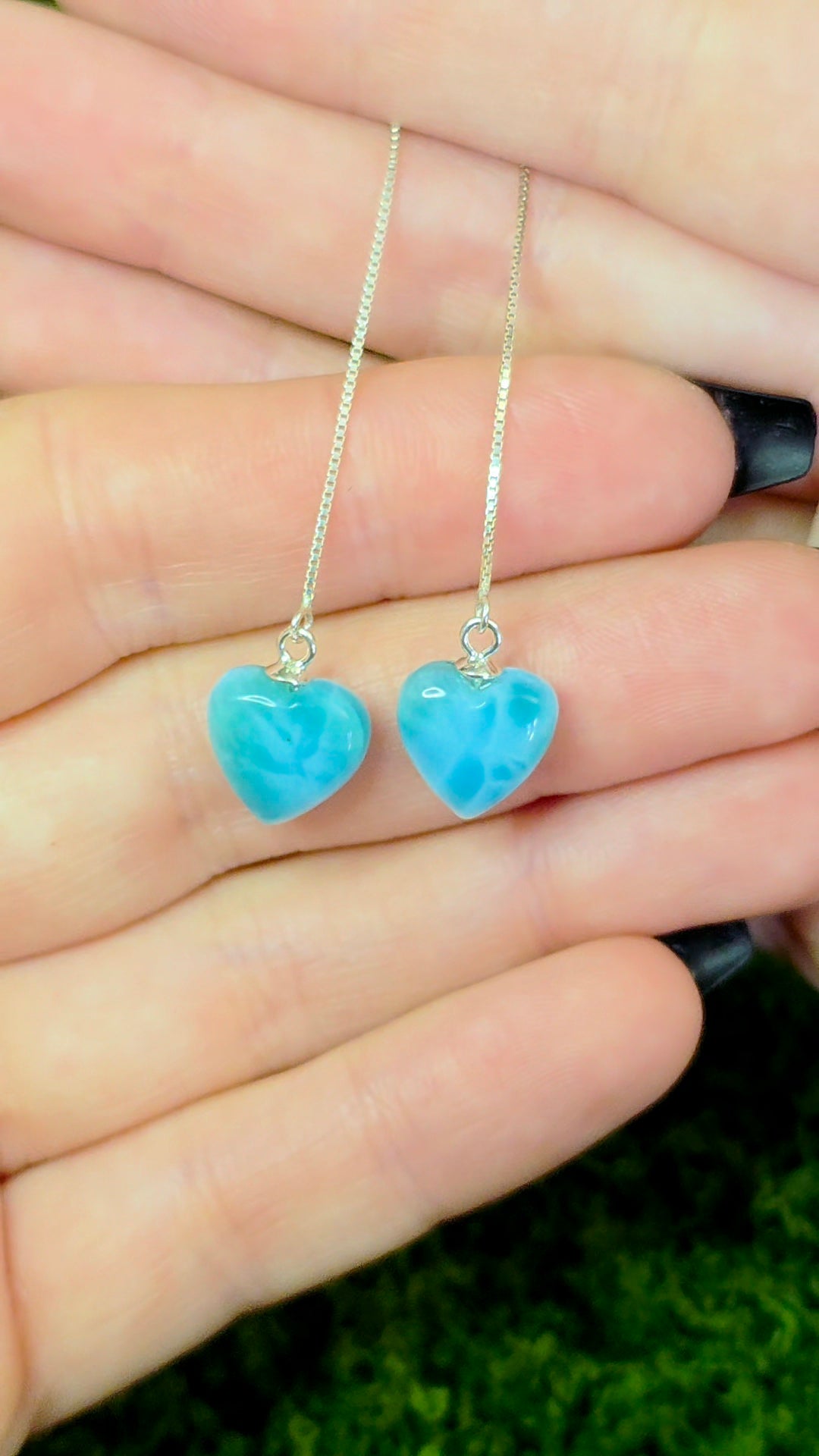 Larimar Heart Earrings B