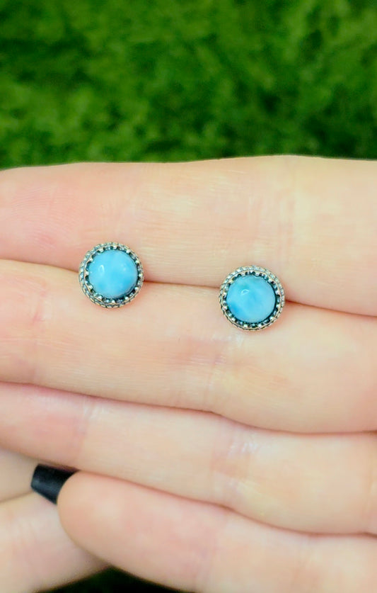 Larimar Stud Earrings