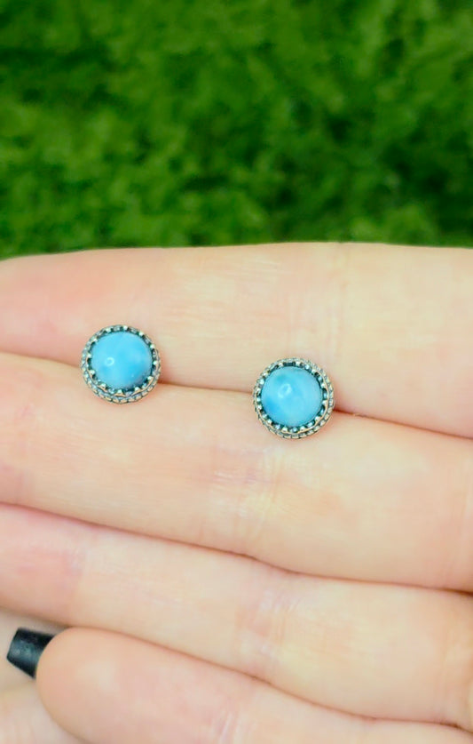 Larimar Stud Earrings
