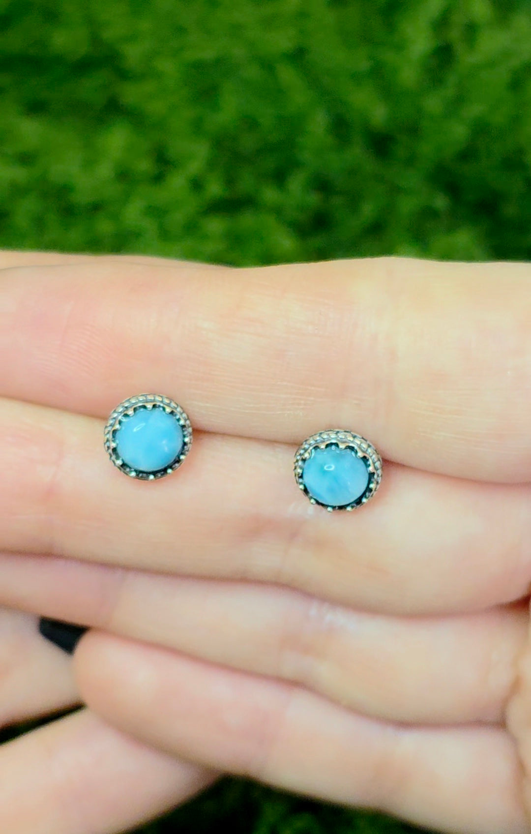 Larimar Stud Earrings