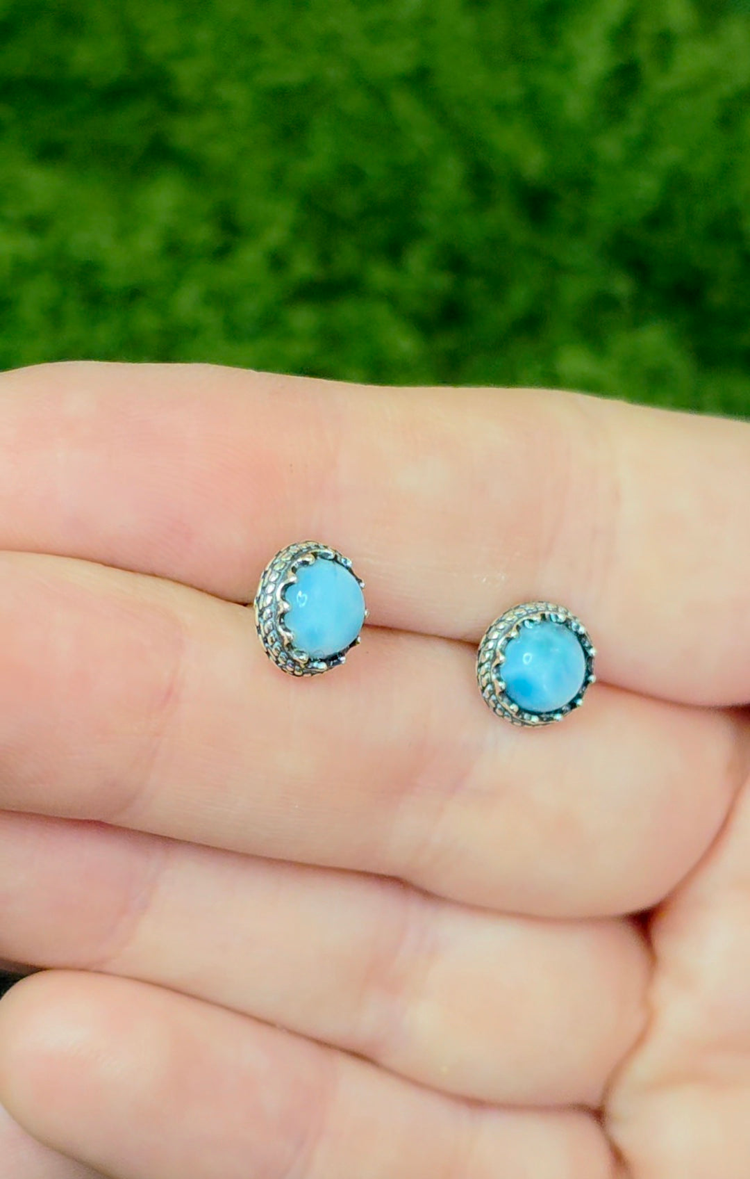 Larimar Stud Earrings