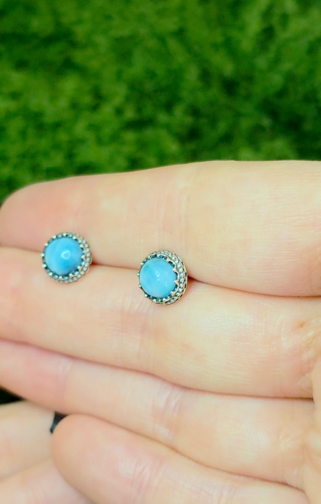 Larimar Stud Earrings