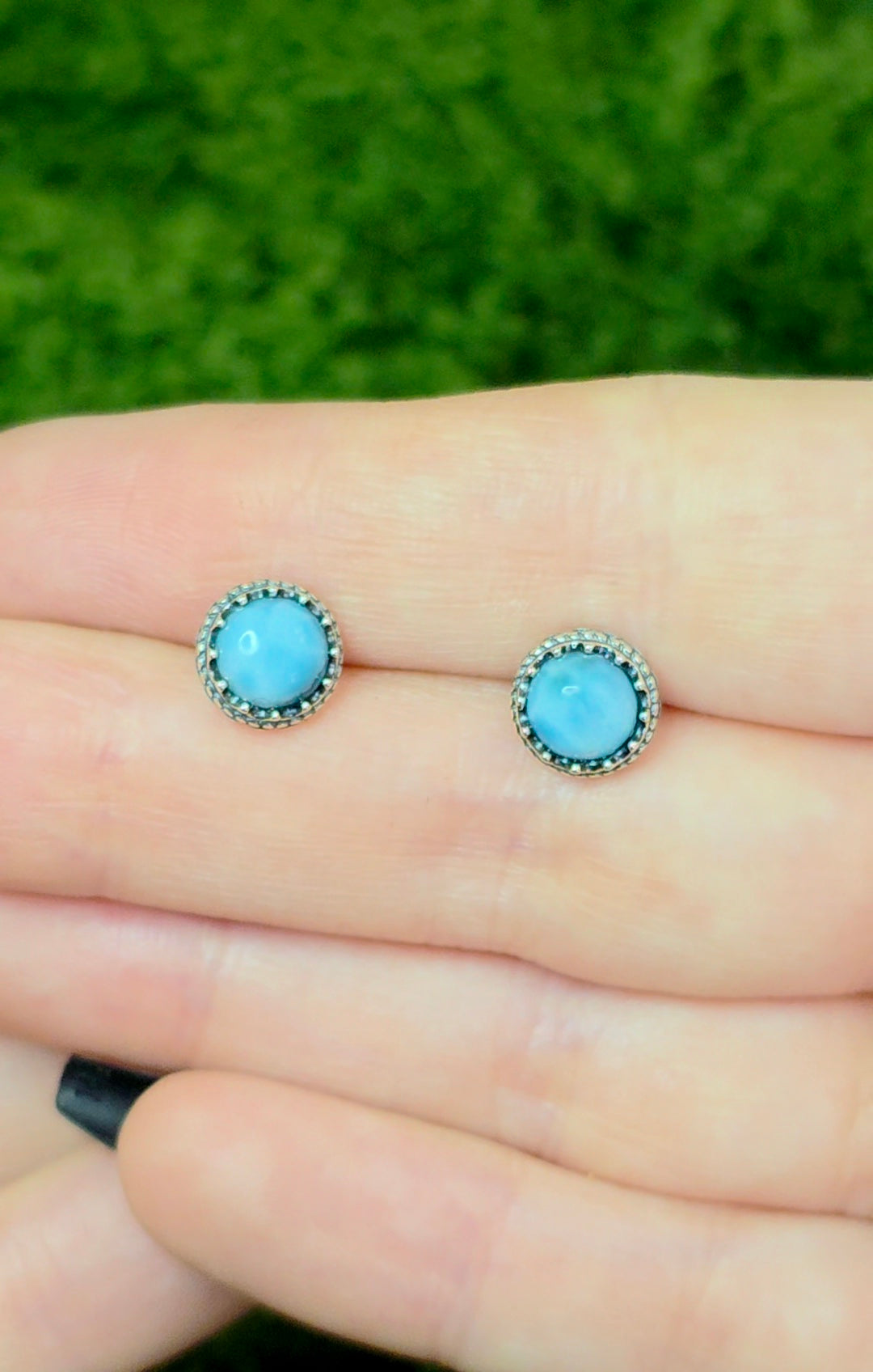 Larimar Stud Earrings
