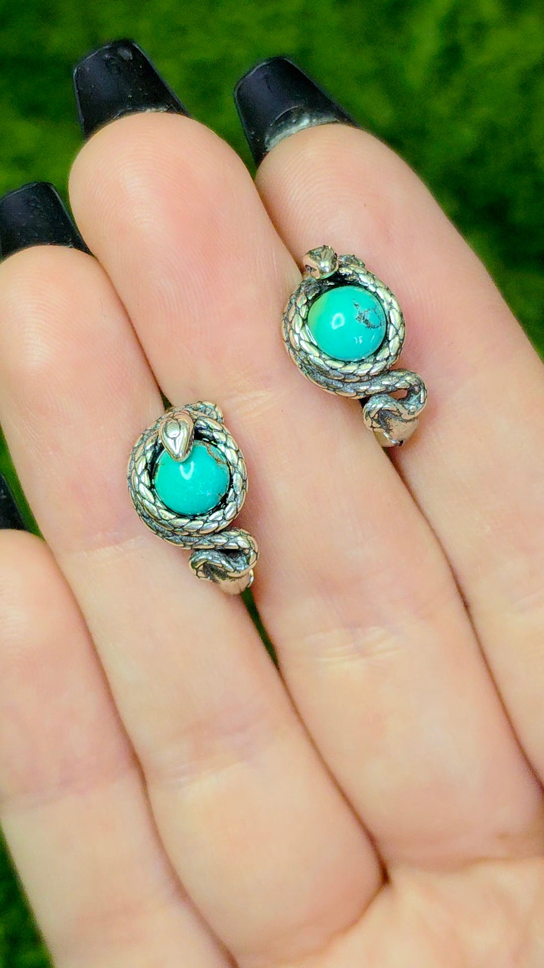 Turquoise Snake Earrings