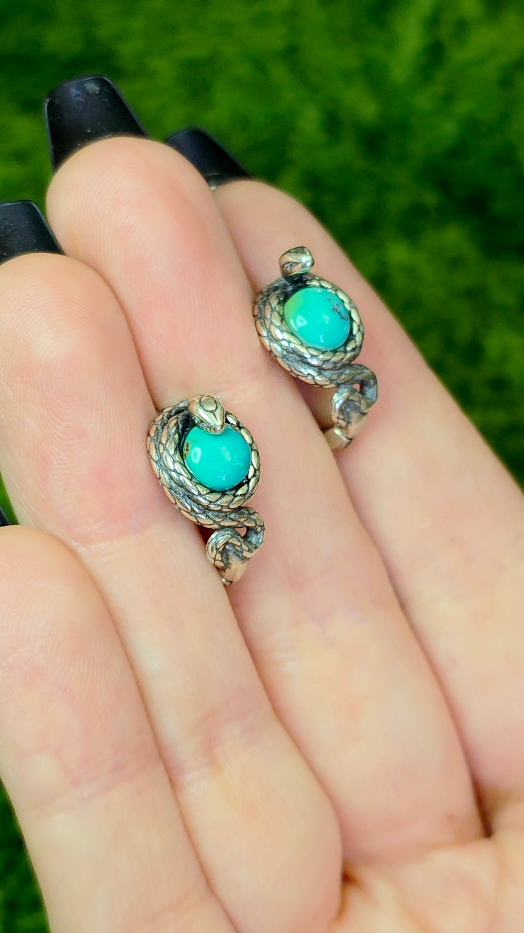 Turquoise Snake Earrings