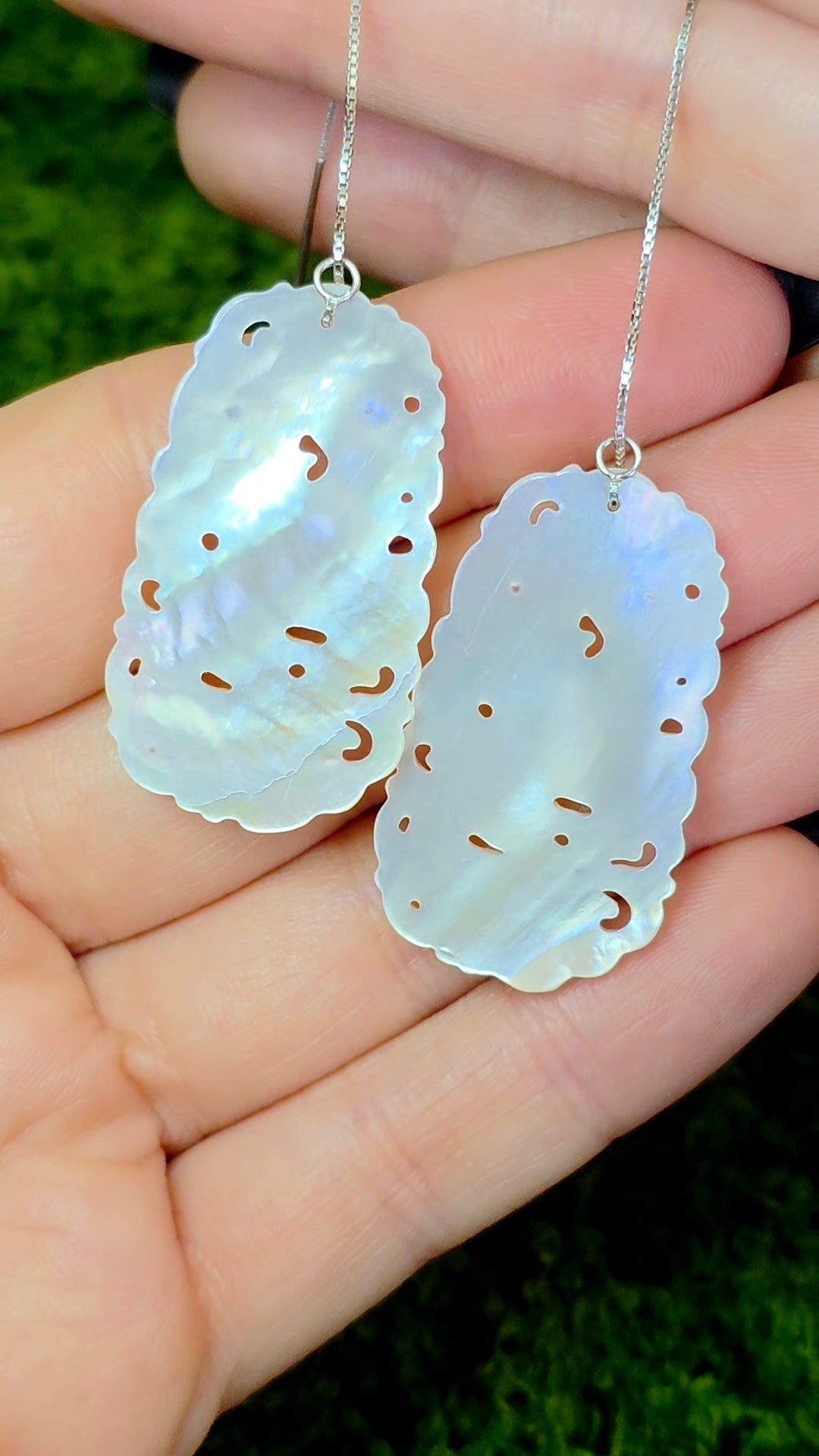 White Shell Dragon Earrings