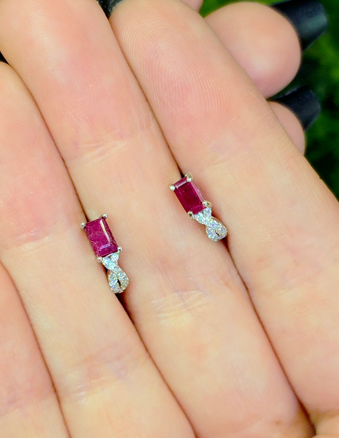 Ruby Huggie Hoop Earrings