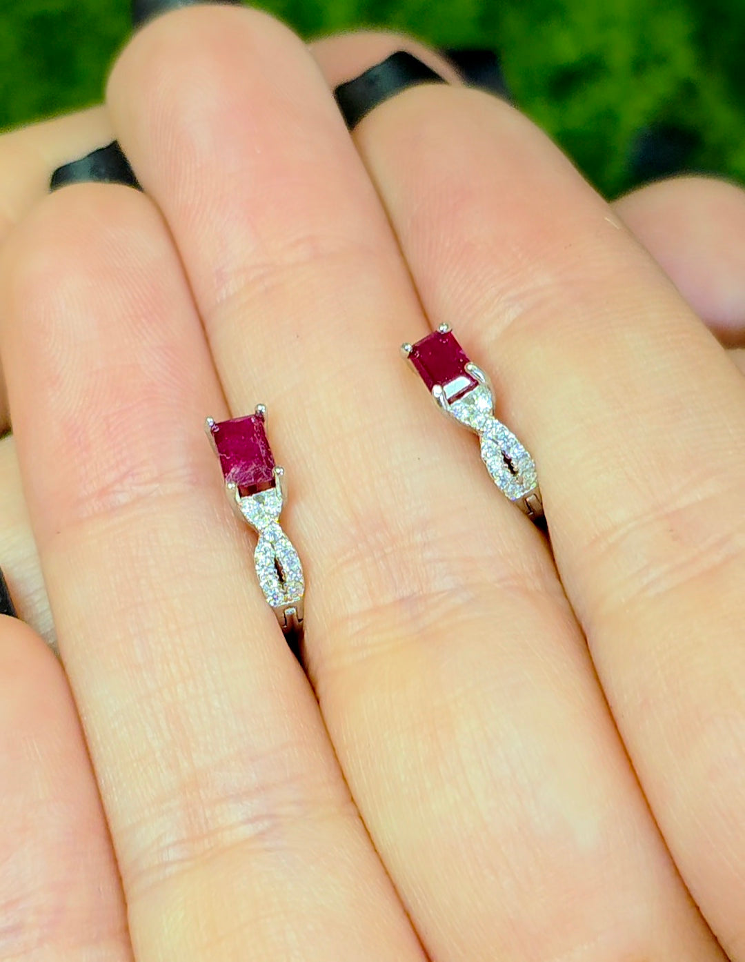 Ruby Huggie Hoop Earrings