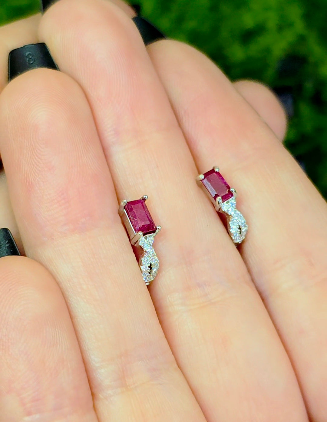 Ruby Huggie Hoop Earrings