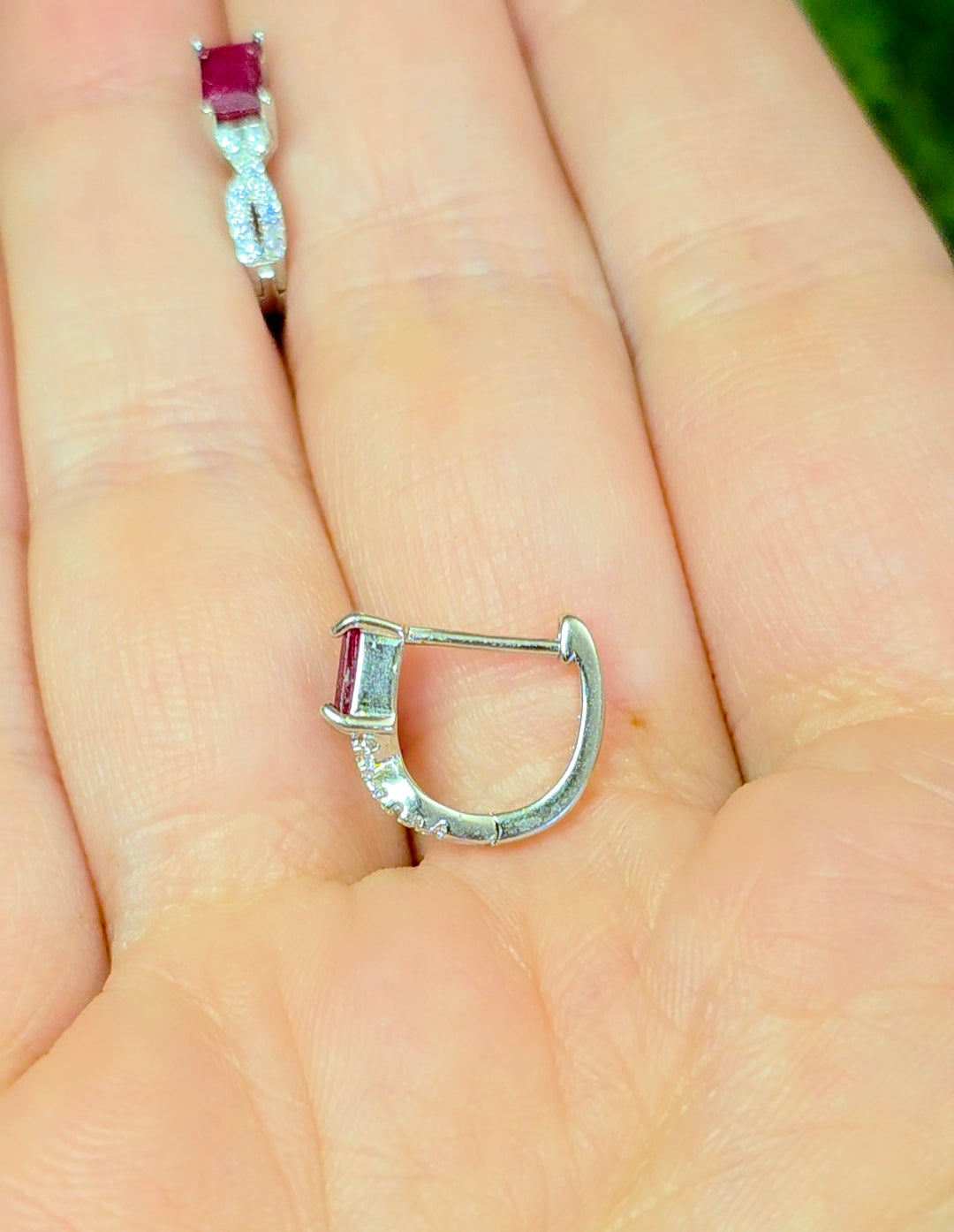 Ruby Huggie Hoop Earrings