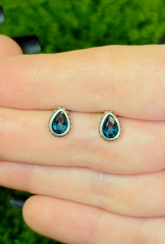 London Blue Topaz Stud Earrings