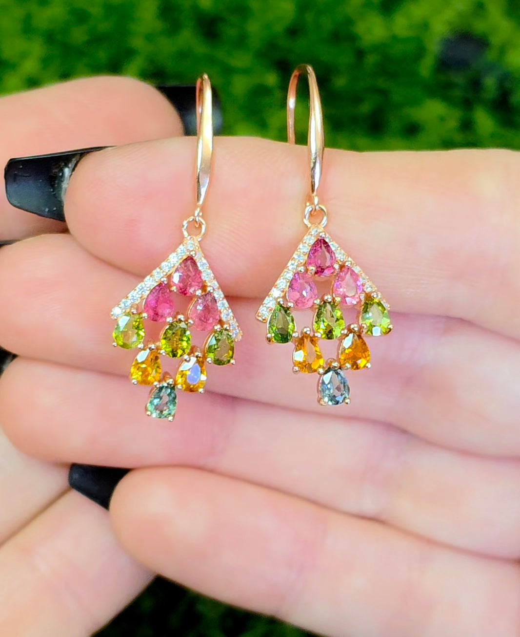 Multicolor Tourmaline Earrings B