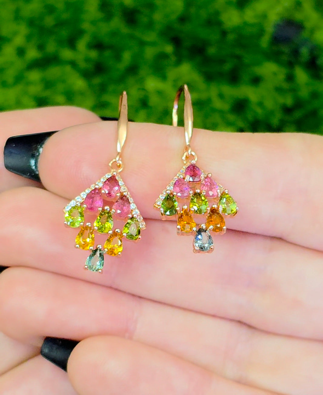 Multicolor Tourmaline Earrings B