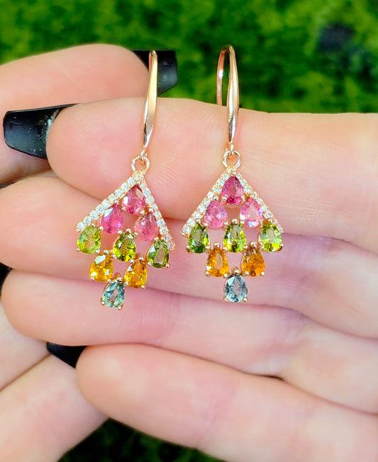 Multicolor Tourmaline Earrings B