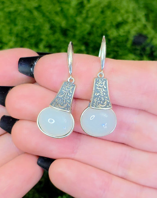 White Jadeite Earrings