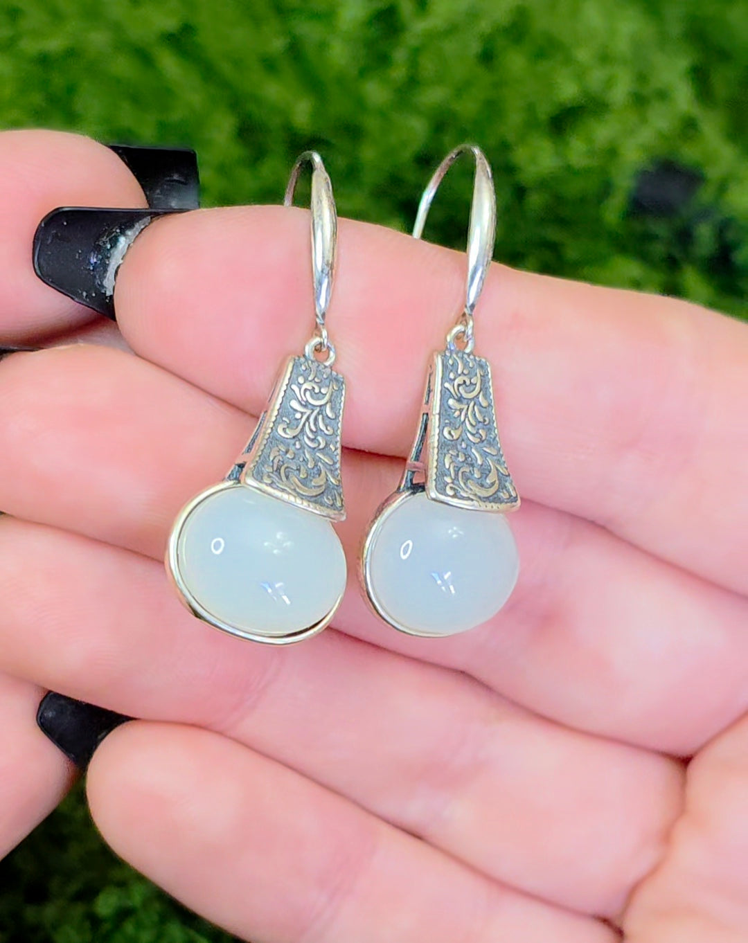 White Jadeite Earrings