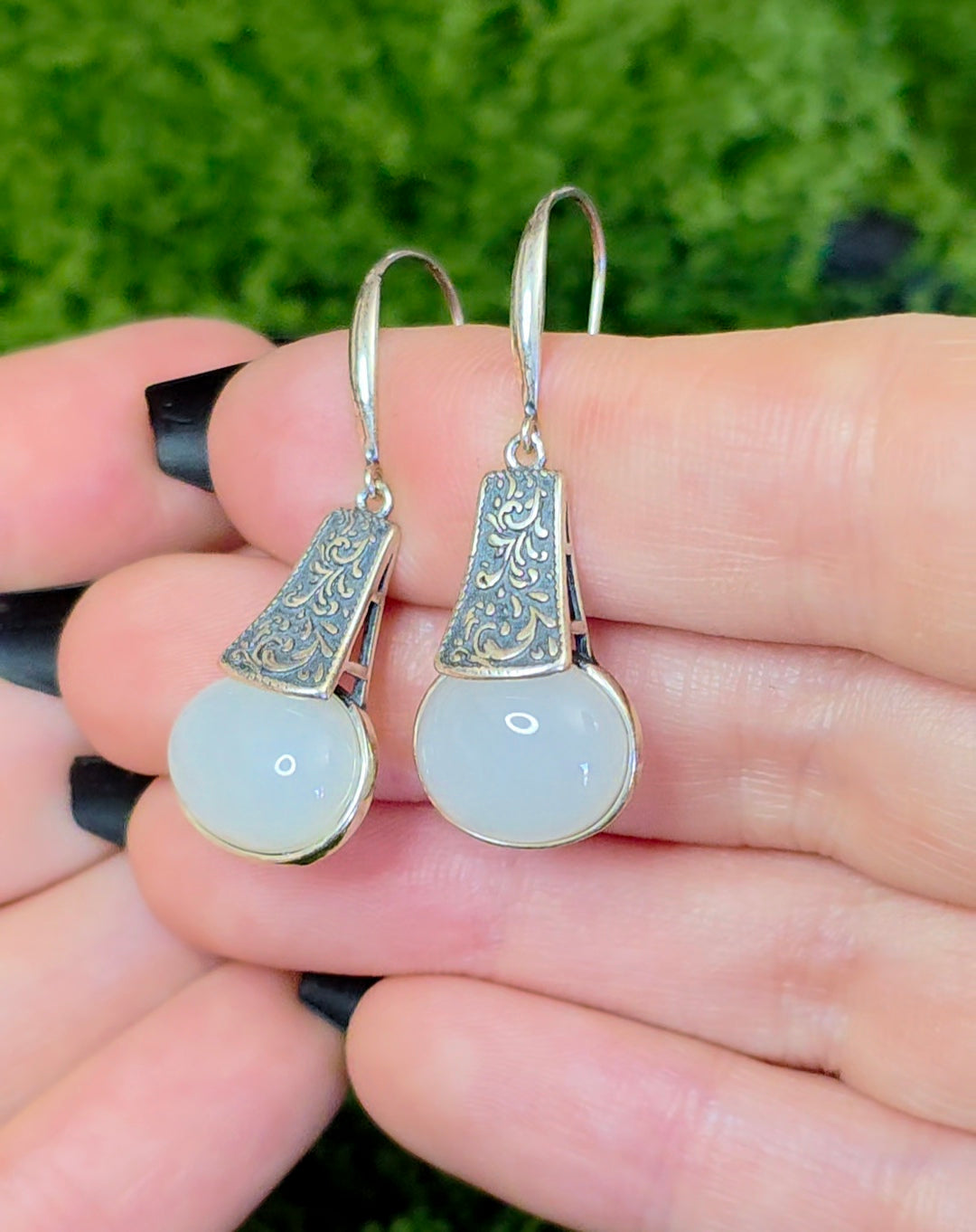 White Jadeite Earrings