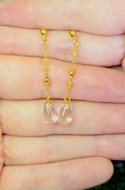 Clear Quartz Drop Earrings