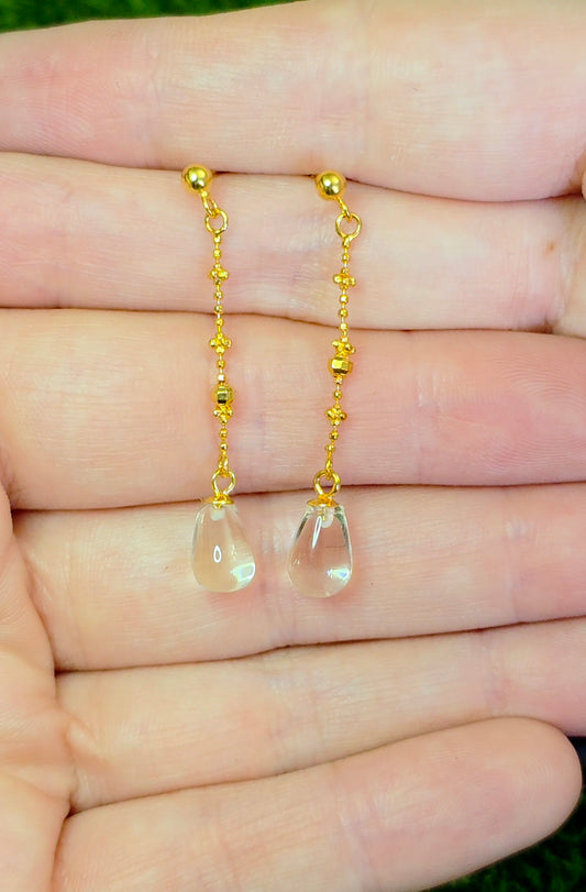 Clear Quartz Drop Earrings
