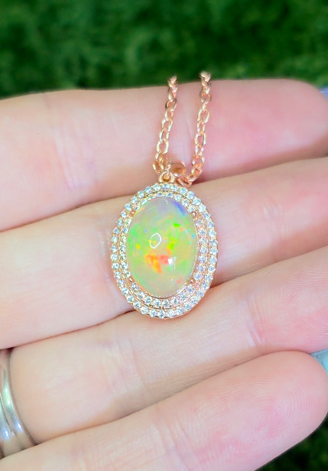Opal Pendant in Rose Gold
