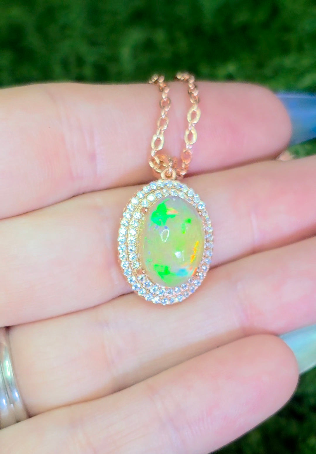Opal Pendant in Rose Gold