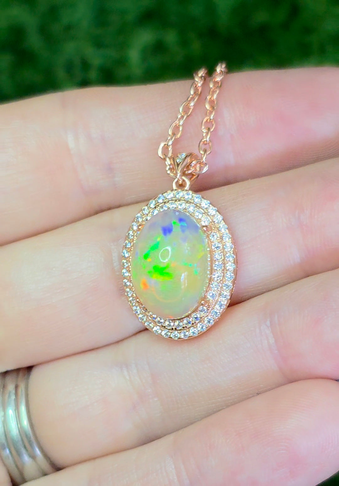 Opal Pendant in Rose Gold