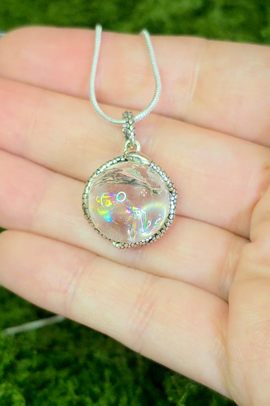 Crackle Quartz Snake Pendant