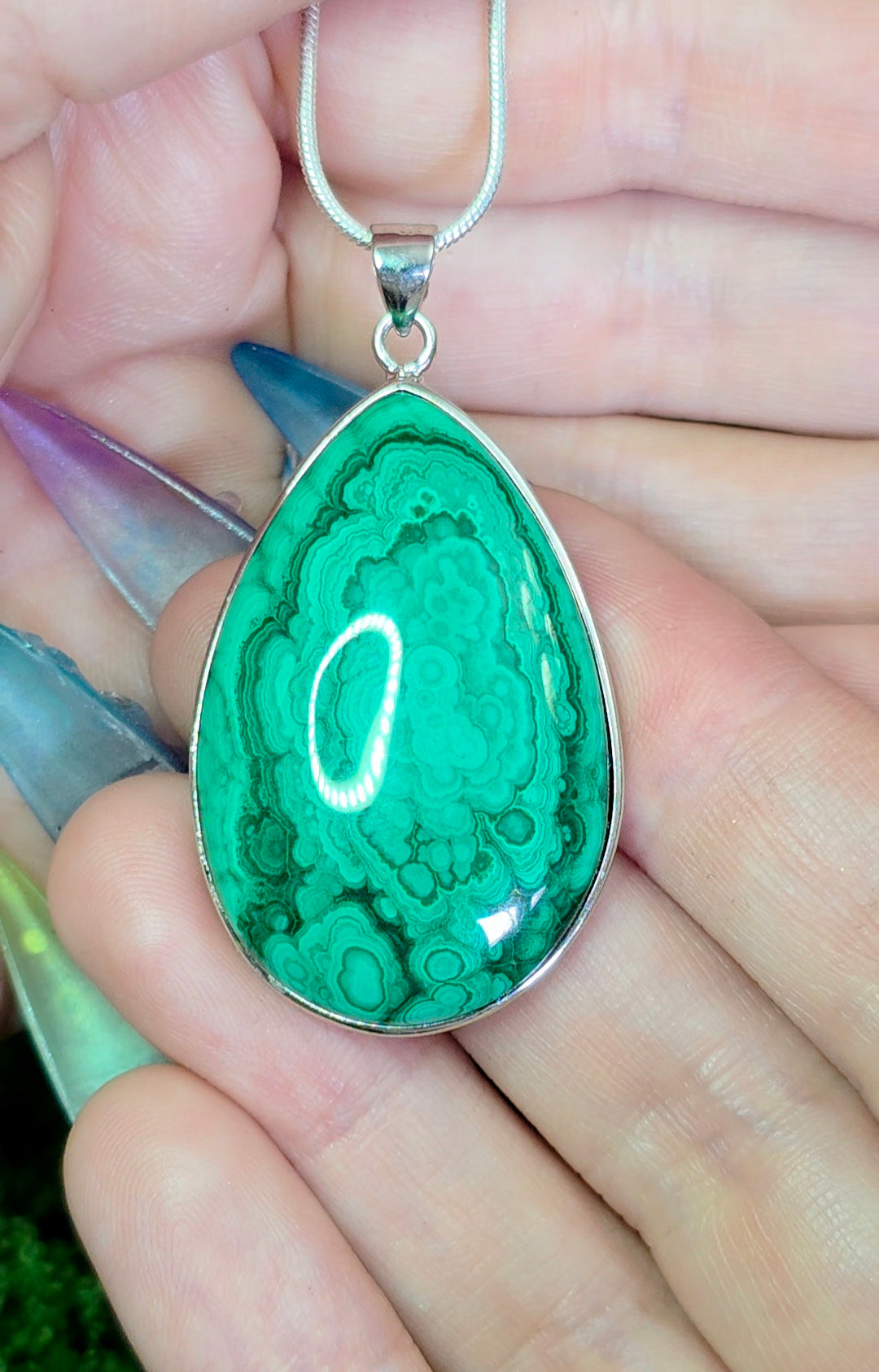 Malachite Teardrop Pendant
