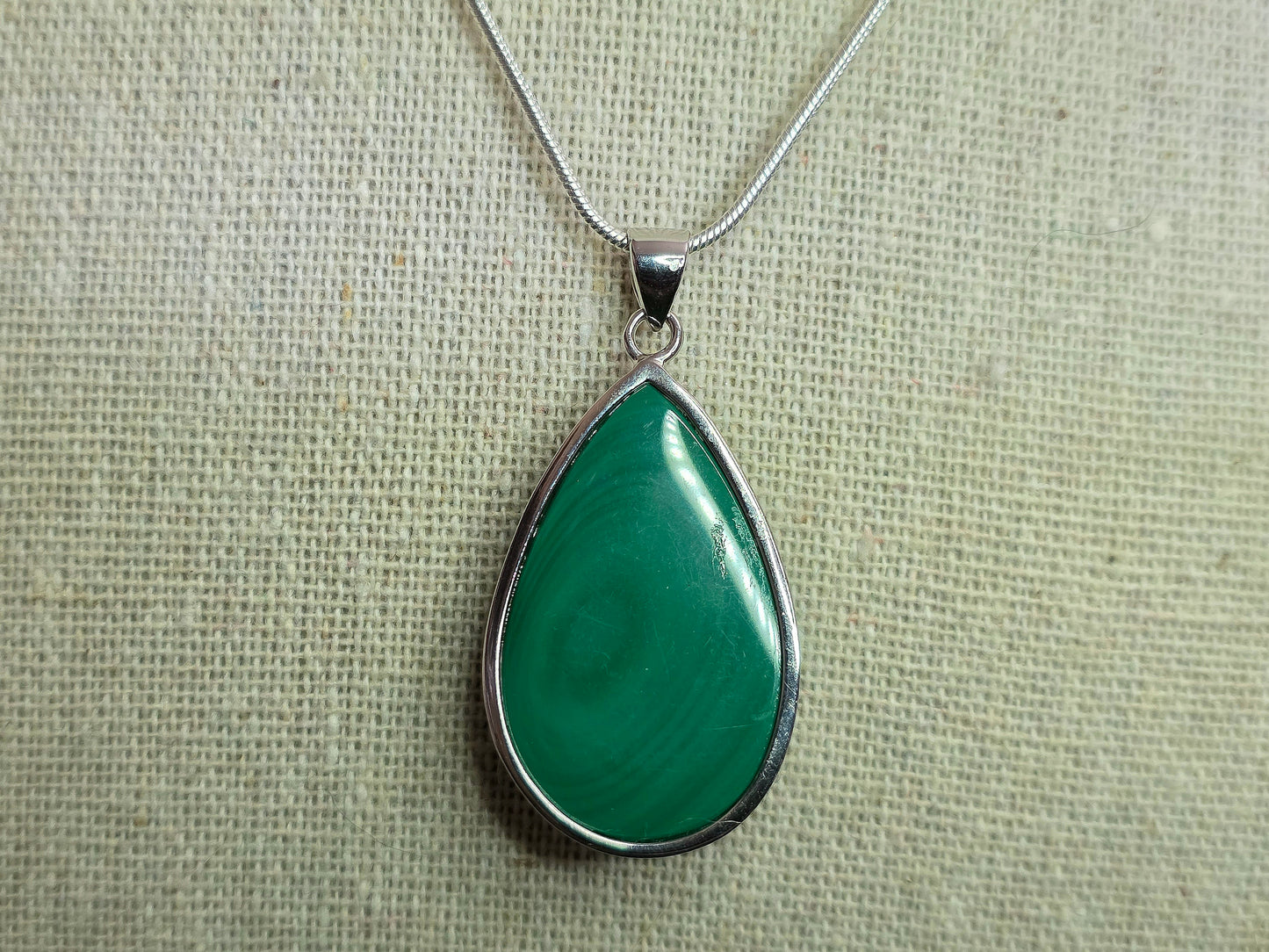 Chrysocolla and Malachite Teardrop Pendant C