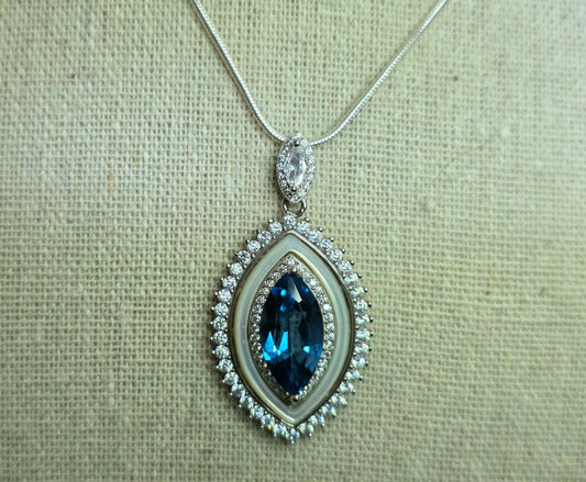 Blue Topaz Evil Eye Pendant C