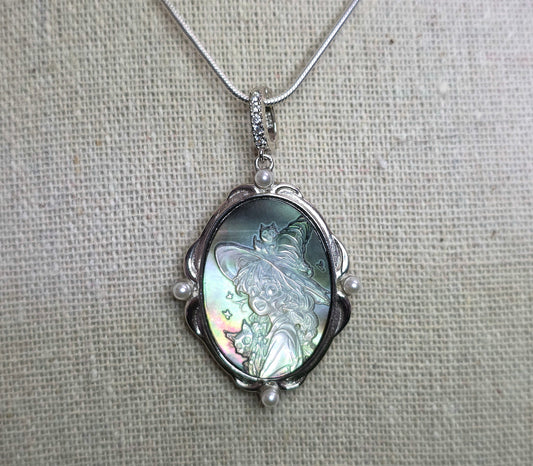 Black Shell Cute Witch Pendant