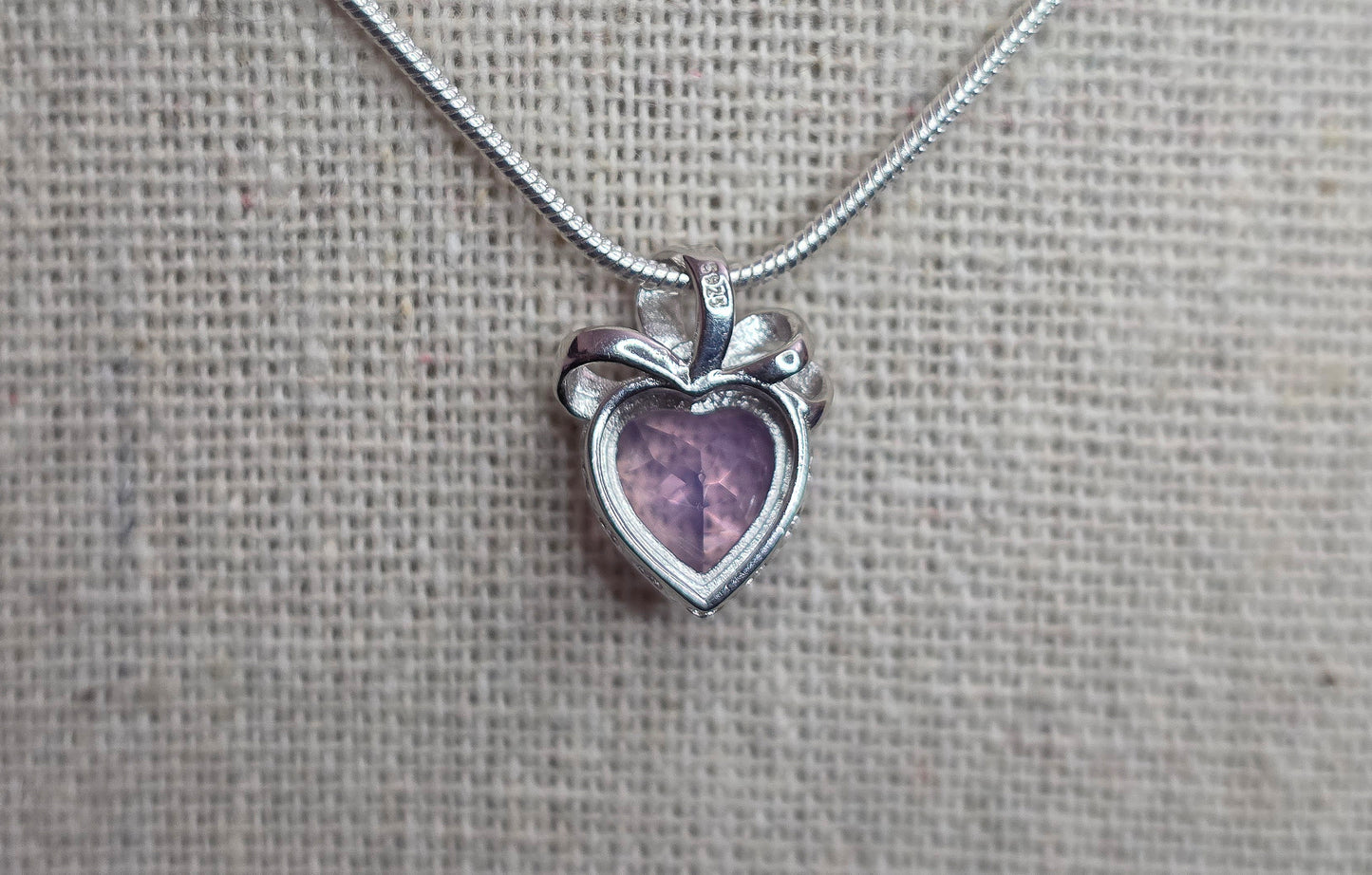 Lavender Moon Quartz Heart Pendant B
