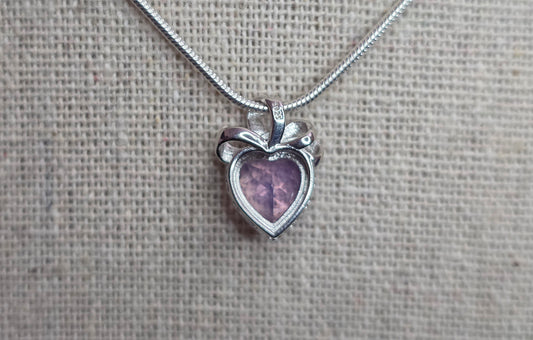 Lavender Moon Quartz Heart Pendant B