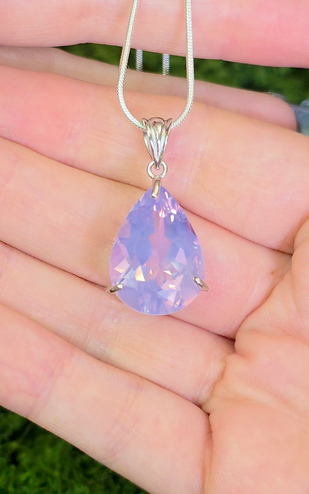 Lavender Moon Teardrop Pendant