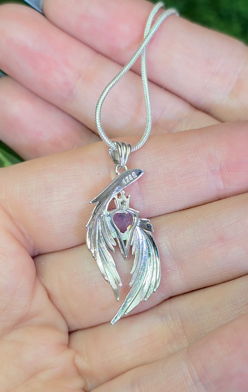 Lavender Moon Quartz Heart Pendant C