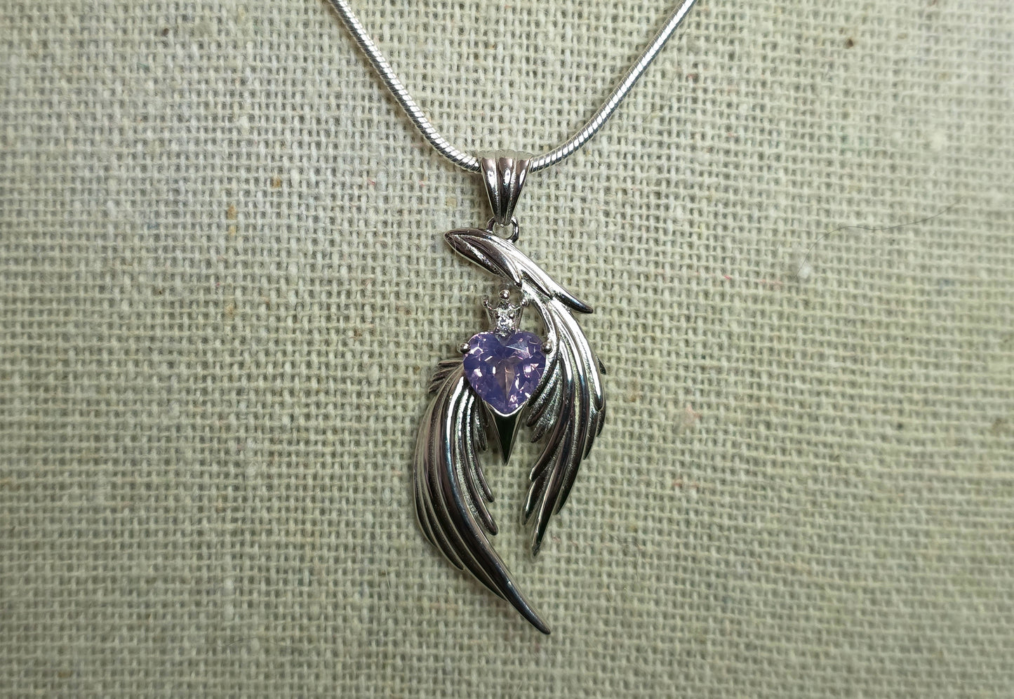 Lavender Moon Quartz Heart Pendant C