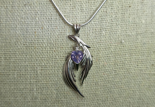 Lavender Moon Quartz Heart Pendant C