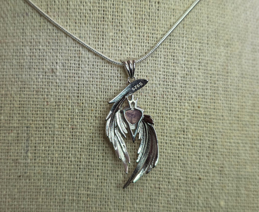 Lavender Moon Quartz Heart Pendant C